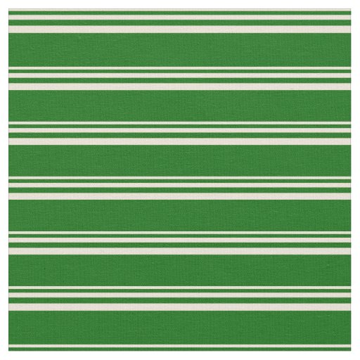 Bisque & Dark Green Lined Pattern Fabric