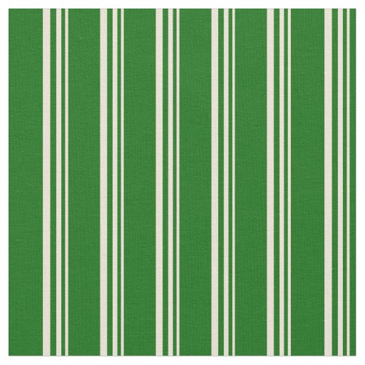 Bisque & Dark Green Lines Pattern Fabric