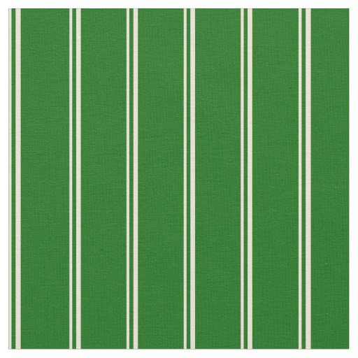 Bisque & Dark Green Stripes Pattern Fabric