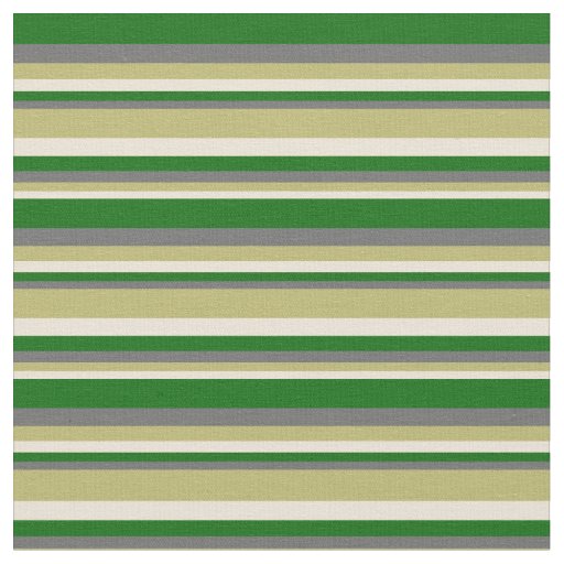 Bisque, Dark Khaki, Dim Grey & Dark Green Lines Fabric