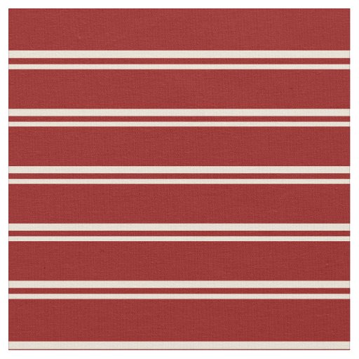 Bisque & Dark Red Colored Stripes Pattern Fabric