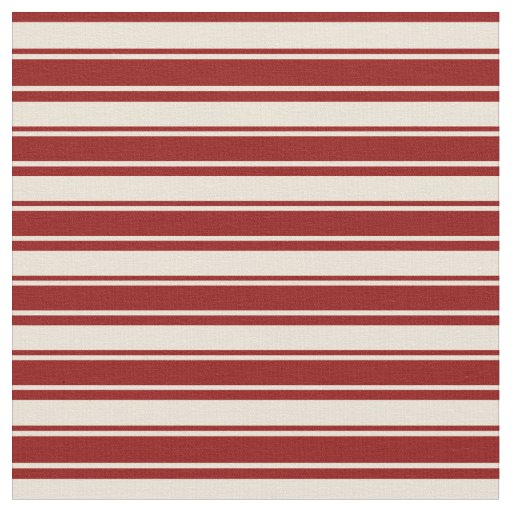 Bisque & Dark Red Stripes Pattern Fabric