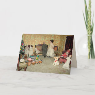 Bisque Dolls at Christmas Card - Customizable