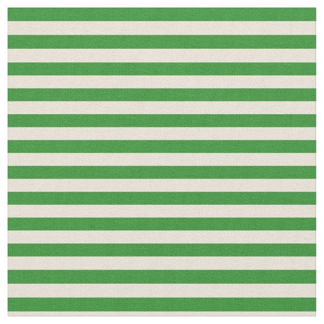 Bisque & Forest Green Lined/Striped Pattern Fabric (Close Up)