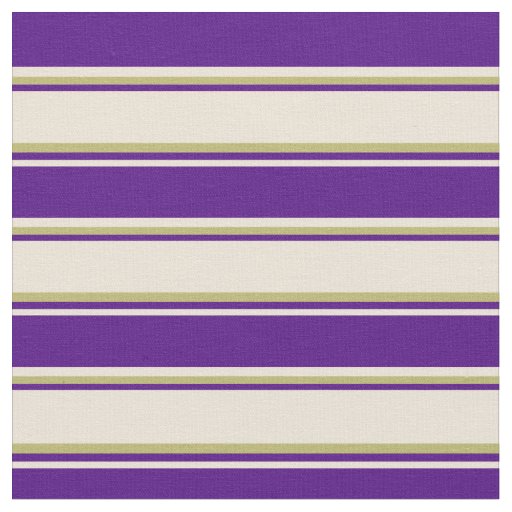 Bisque, Indigo & Dark Khaki Striped Pattern Fabric