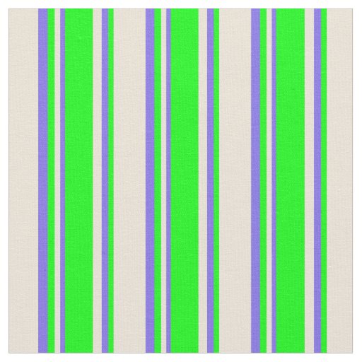 Bisque, Lime, and Medium Slate Blue Stripes Fabric