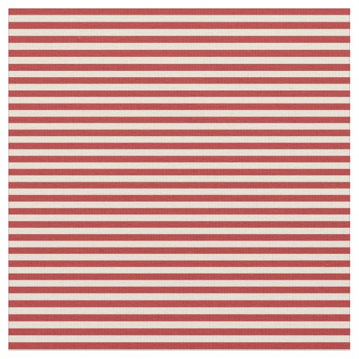 Bisque & Red Striped/Lined Pattern Fabric