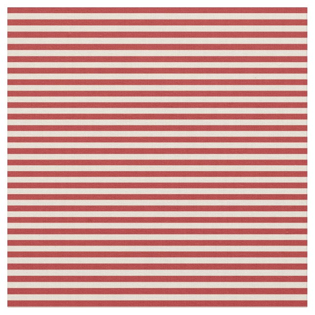 Bisque & Red Striped/Lined Pattern Fabric (Close Up)
