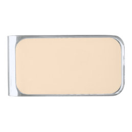 Bisque (solid color)  silver finish money clip