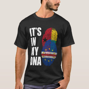 Bissau Guinean And Cabo Verdean Mix DNA Flag Herit T-Shirt