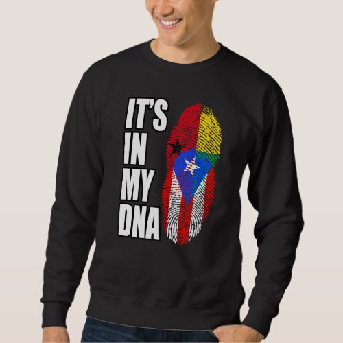 Bissau Guinean And Puerto Rican Mix Dna Flag Herit Sweatshirt