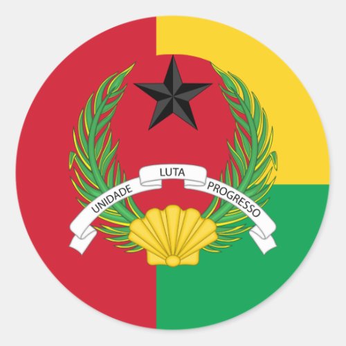 Bissau_Guinean Flag  Emblem Guinea_Bissau Classic Round Sticker