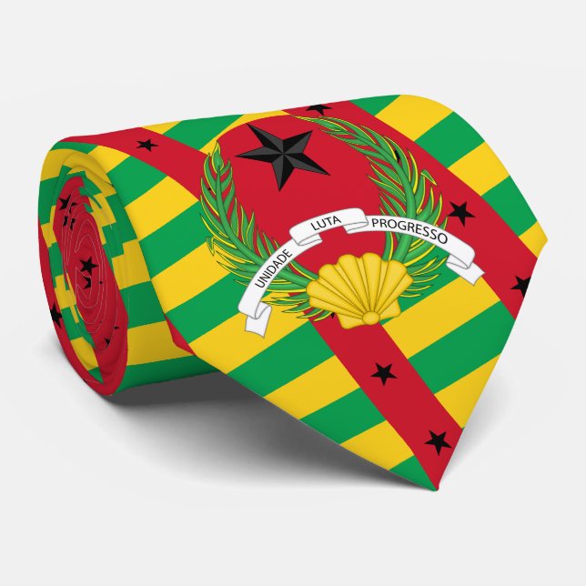 Bissau-Guinean Flag & Emblem, Guinea-Bissau Neck Tie (Rolled)