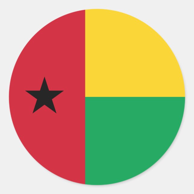 Bissau-Guinean Flag, Flag of Guinea-Bissau Classic Round Sticker (Front)