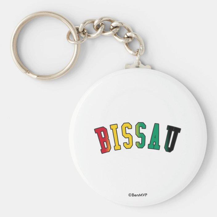 Bissau in Guinea-Bissau National Flag Colors Key Chain