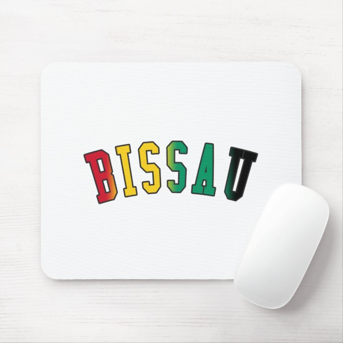 Bissau in Guinea-Bissau National Flag Colors Mouse Pad