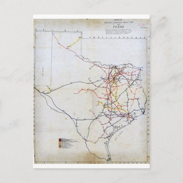 Bissell’s railway junction map of Texas (1891).jpg Postcard (Front)