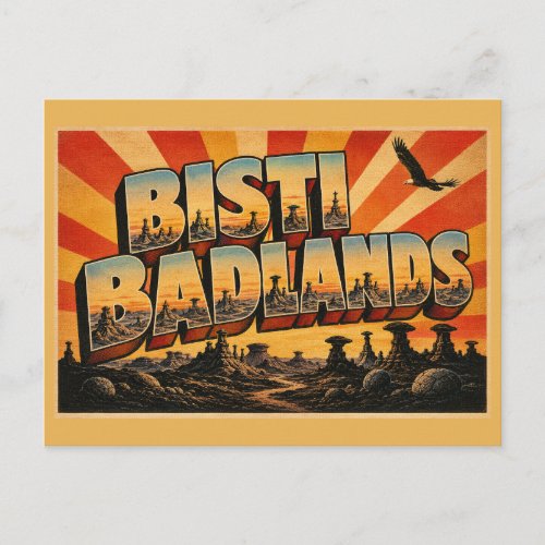 Bisti Badlands New Mexico Hoodoos Desert Art Postcard