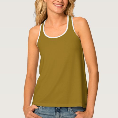  Bistre Brown solid color 	 Tank Top