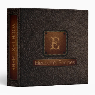 Bistre Leather Elegant Monogram 3 Ring Binder