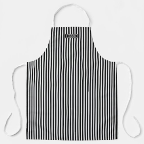 Bistro Foodie Black And White Caf Stripe Pattern Apron