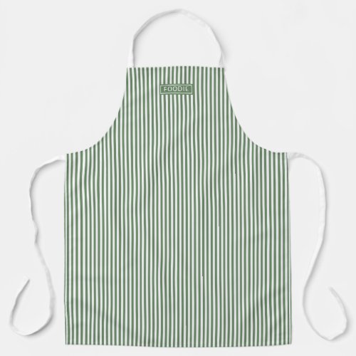 Bistro Foodie Green Ivy Caf Stripe Pattern Apron