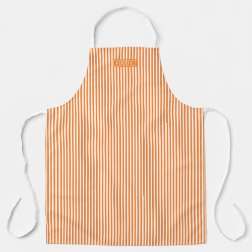 Bistro Foodie Orange Spice Caf Stripe Pattern Apron