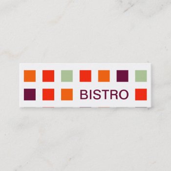 Bistro (mod Squares) Mini Business Card by asyrum at Zazzle