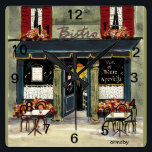 Bistro Wall Clock<br><div class="desc">An original watercolor painting by Anne Ormsby of a French bistro adorns this fun wall clock.</div>