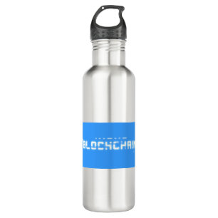Bit glitch blockchain stainless steel water bottle