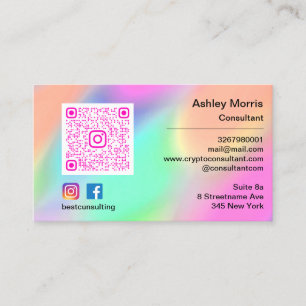 Bit Me Pink QR Code Logo Social Media Shop Business Card
