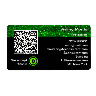 Bit Me QR Code We Accept Bitcoin Green Economy Label