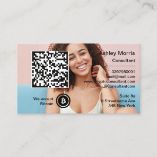 Bit Me QR Code We Accept Bitcoins Photo Custom Business Card