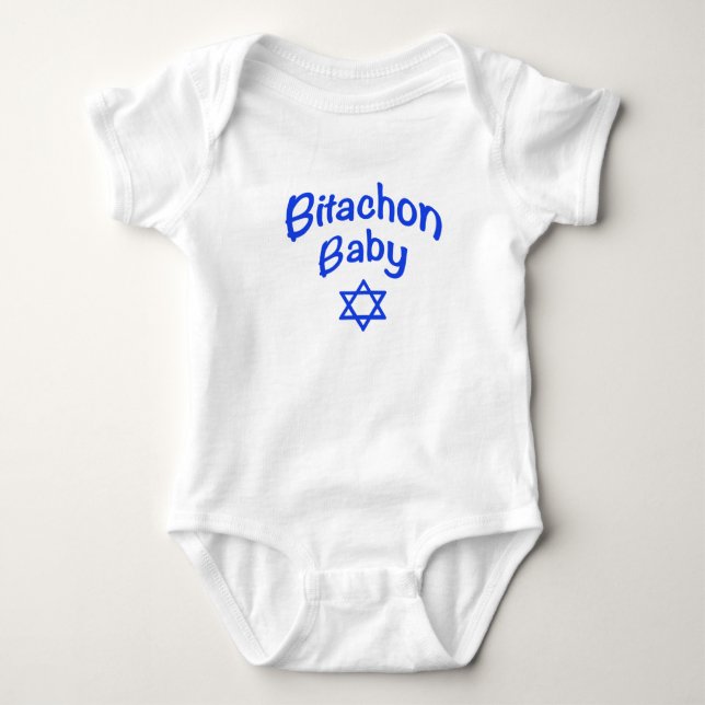 Bitachon Baby Blue  Baby Bodysuit (Front)