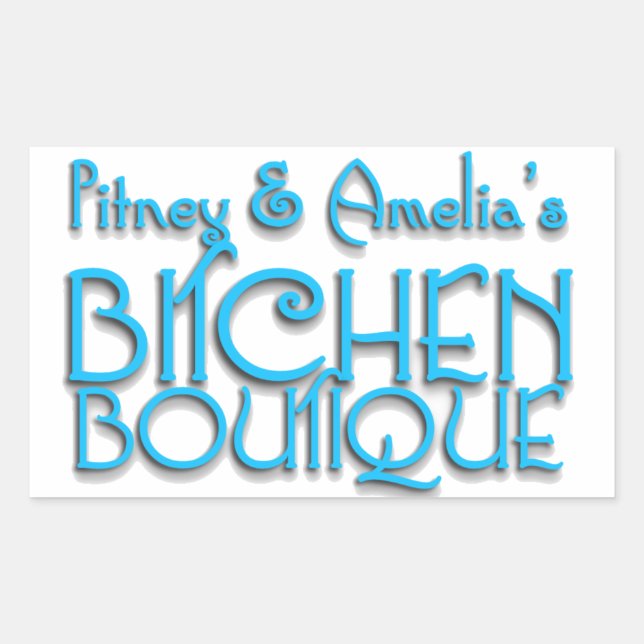 Bitchen Boutique Title Rectangle Stickers (4) (Front)