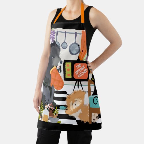 BITCHEN KITCHEN cute dog cooking grooming garden Apron