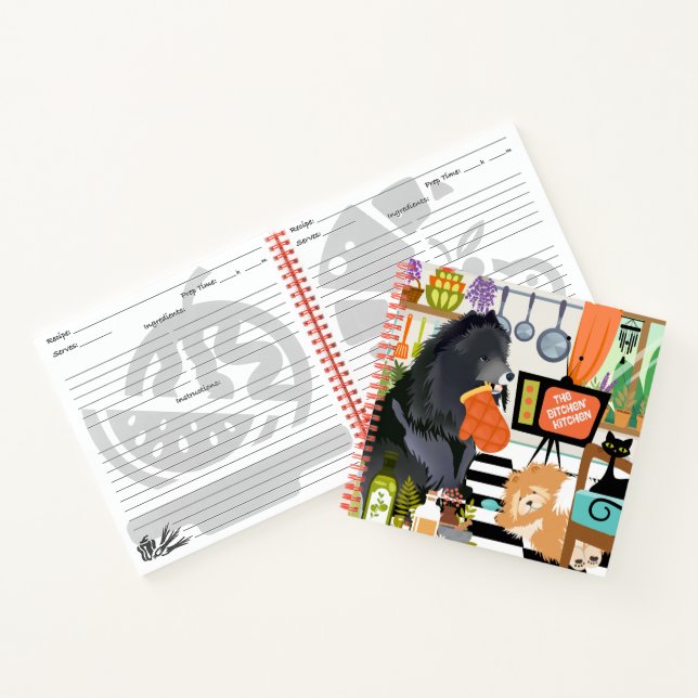 BITCHEN KITCHEN cute dog cooking RECIPE Notebook (Inside)