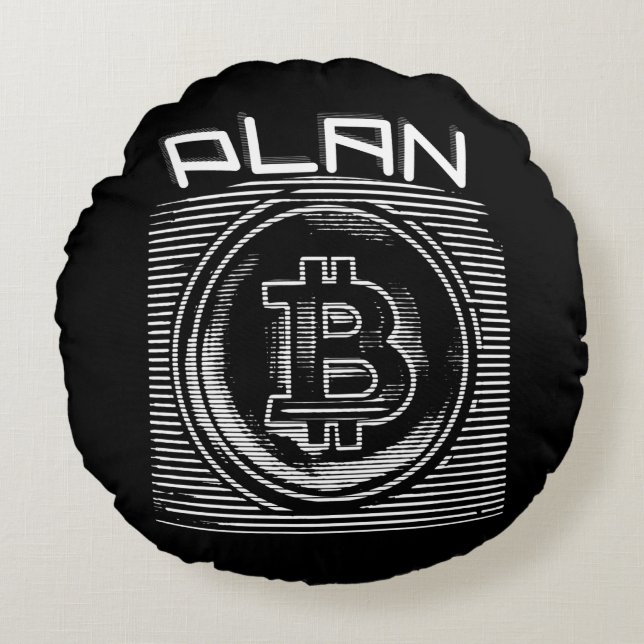 Bitcoin, Сrypto, Plan B, BTC Logo Round Pillow (Front)
