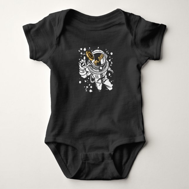Bitcoin Сryptocurrency Plan B Astronaut Baby Bodysuit (Front)