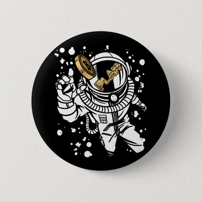 Bitcoin Сryptocurrency Plan B Astronaut Button (Front)