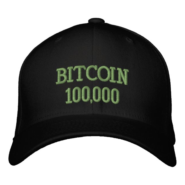 Bitcoin 100000 Celebration Embroidered Baseball Cap (Front)