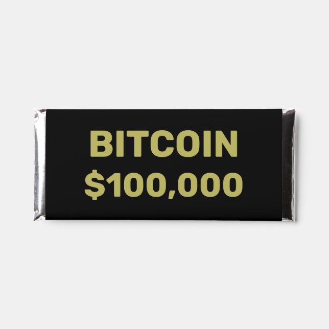Bitcoin 100000 Celebration Hershey Bar Favors (Front)