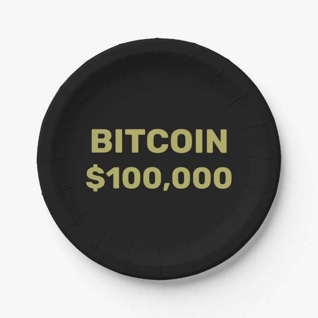 Bitcoin 100000 Celebration Paper Plates (Front)