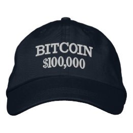 Bitcoin 100000 embroidered baseball cap