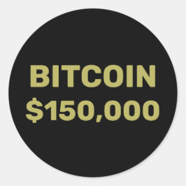 Bitcoin 150000 Celebration Classic Round Sticker