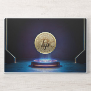 Bitcoin 3d colors HP laptop skin