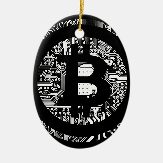 Bitcoin 4 ceramic ornament (Front)