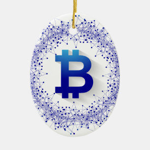 Bitcoin 5 ceramic ornament