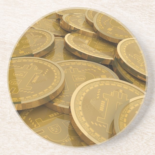 Bitcoin 7 sandstone coaster (Front)