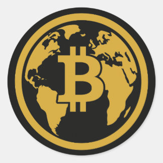 Bitcoin a global asset classic round sticker